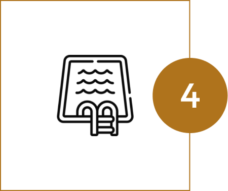 Swimming pool icon with number four.