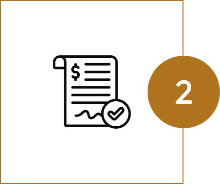 Document icon with checkmark and number two.