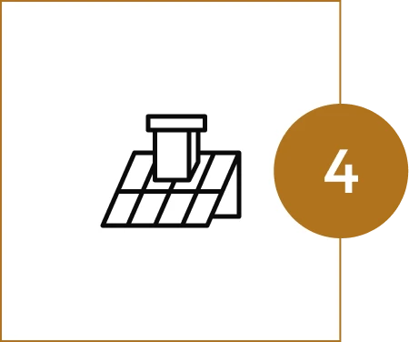 Chimney icon with number four circle.